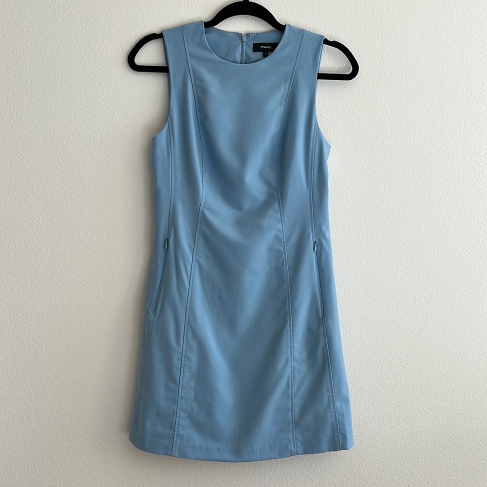 Theory Helaina Blue Sleeveless Shift Dress